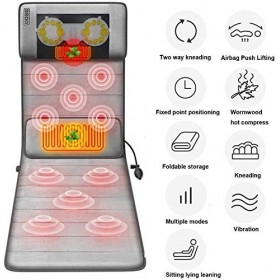 XLYAN Tapis De Massage Chauffant avec 20 Têtes De Massage Shiatsu De Cou VIIPOO,Gray