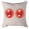 Coussin de massage Comfy avec fonction chaleur, couleur crème, avec batterie ou sans fil, 40 x 40 cm, pour détendre le dos, l