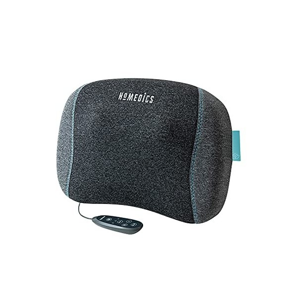 HoMedics TRUHEAT Shiatsu Rechargeable Massage Pillow - Rechargeable, Cordless and Portable, 50 mins per Charge with auto Shut