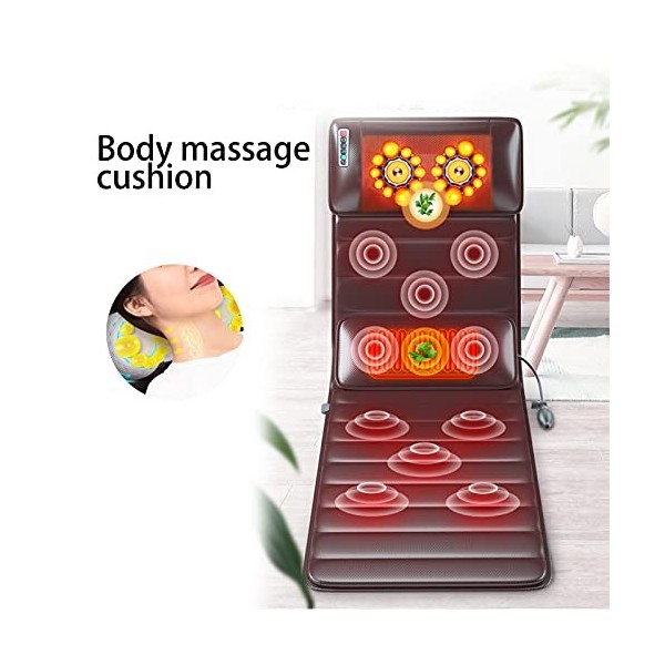 Tapis de Massage à Usage Domestique, Massage par Pétrissage du Cou, Massage par Vibration du Corps, Oreiller Lombaire à Sac à