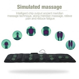 Flyelf Matelas Massant, avec 10 Moteurs, 5 Modes de Massage 176 x 60 cm Noir