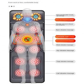 PINGJIA Matelas De Massage Complet du Corps, Tapis De Massage avec Chaleur Soulagement des Crampes des Douleurs Dorsales Vibr