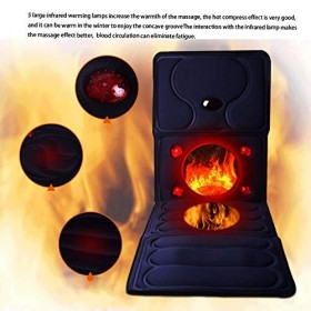 Rziioo Tapis de Massage avec la Chaleur, 5 Grandes Lampes infrarouges Chaudes Massage de malaxage à Chaud, 8 Vibrations Motor