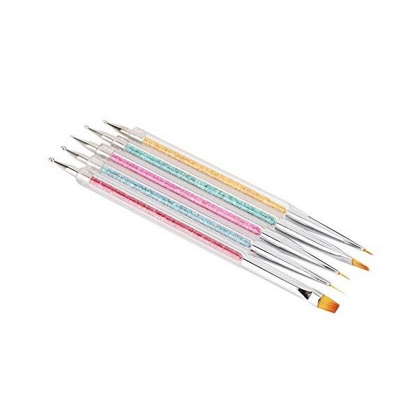 Outil Pg 18 × 6 × 1 5Pcs Nail Art Brush Pen Manucure Tool Set Dessin Peinture Décoration Pen
