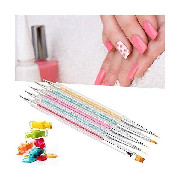Outil Pg 18 × 6 × 1 5Pcs Nail Art Brush Pen Manucure Tool Set Dessin Peinture Décoration Pen