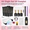 Poly Extension Gel Kit Phoenixy avec 36W Lampe U V 6 Couleurs Nail Extension Gel Kit Ongle Gel U V Complet pour Débutant Base