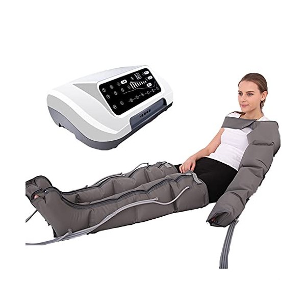 Masseur Electrique à Compression d’air, Appareil de massage par glissement avec bottes, 4 coussins dair, durée & pression ré