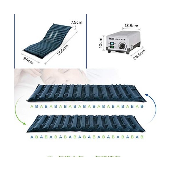 Matelas à Pression alternée, surmatelas à Pression alternée avec Pompe silencieuse, airbag Amovible, Vert