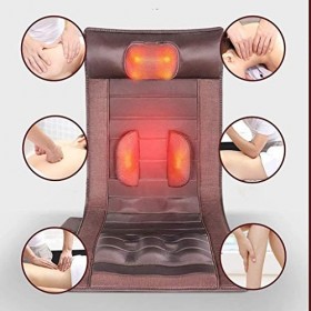 VIIPOOTapis De Massage Avec Chaleur, 6 Coussins Chauffants De Thérapie, 10 Moteurs De Vibration Coussin De Matelas De Massage