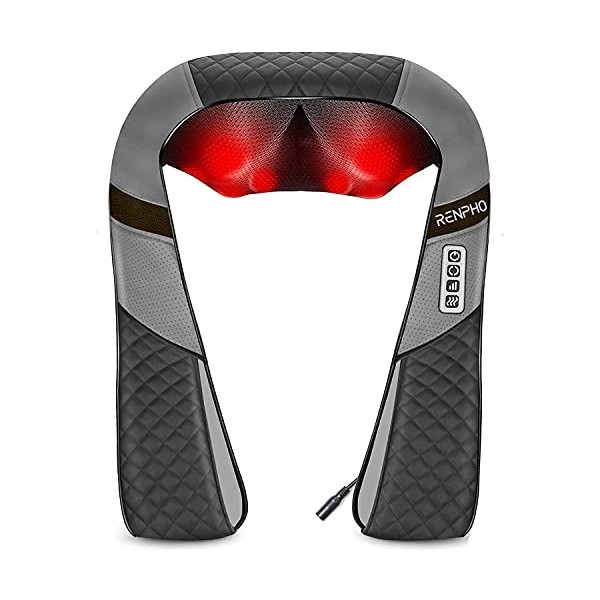 RENPHO Masseur pour Cou Épaules et Dos avec Chauffage, Massage Électrique avec rouleaux de massage à Shiatsu 3D-rotation, Mas