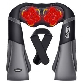 TAKRINK Masseur à Cou Épaule, Masseur cervical Shiatsu avec 18 Nœuds rouleaux de massage en 3D-Rotation, Direction et Vitesse