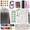 TAVADA Kit de Nail Art,23 Piece Kit de Nail Art Pinceau,Pinceau Nail Art Ongles,5 Stylos Dotting,30 Striping Tape,Nail Art Ac