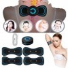 Masseur Cervical, Cou, Dos, Jambe, Genou et Muscles Pack +4 Tampons - Électrique et Portable - 6 Vitesse - Dispositif de Mass