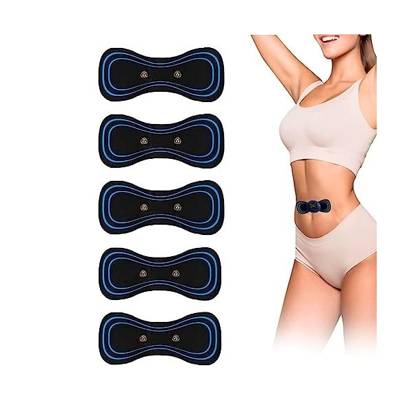 Dyroe 5 pièces Coussin de massage cervical pour les douleurs au cou Mini appareil de massage électrique portable Patch de mas