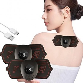 Mini EMS Massager - Soulagement des Douleurs, 2Pcs Patch de Massage Cervical, Masseur EMS à Musculaires, Autocollant Massage 