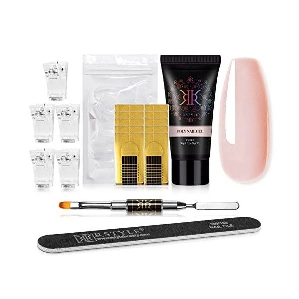 RSTYLE Poly Nail Kit, 30g Poly Nail Extension Gel Kit Gel Construction Ongle Poly Extension Builder Gel Nail Extension Kit Ge