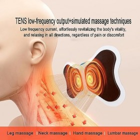 Jenylu Mini Masseur de Cou Électrique,4pcs Masseur Cervical,Masseur sans Fil 6 Modes,Soulagement de la Douleur Musculaire pou