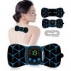 Ensemble de Masseur Cervical sans Fil, 8 Modes et 19 Intensités de Massage Télécommande Mini Portable USB Masseur électrique 