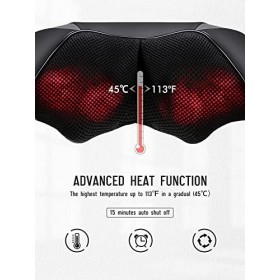 Appareil Massage Dos et Nuque, Masseur électrique Avec Fonction Chauffante, Masseur Rotatif à Rouleaux dacupression 3D, Vite