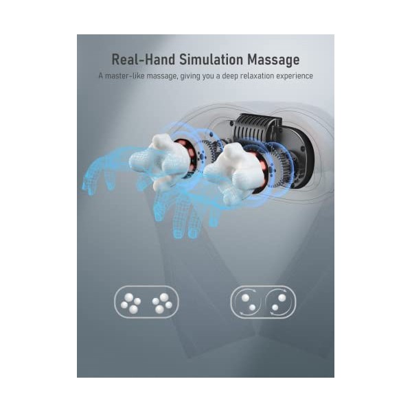 Shiatsu Masseur dorsal épaule et cou Massager avec chaleur 3D profond pour tout le corps, les jambes et les pieds, Idéal cade