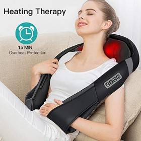 Duomishu Masseur à Epaule pour Dos, épaule, Nuque-Soulage les Douleurs Musculaires- Avec la Chaleur Infrarouge et Vibration- 
