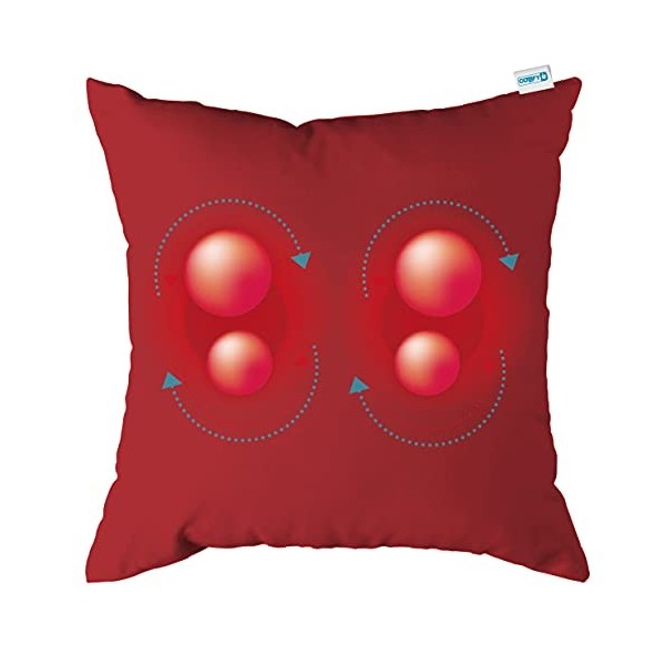 Coussin de massage Comfy avec fonction chaleur, couleur marine, 40 x 40 cm, pour détendre le dos, la nuque et les épaules