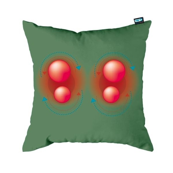 Coussin de massage Comfy avec fonction chaleur, couleur marine, 40 x 40 cm, pour détendre le dos, la nuque et les épaules