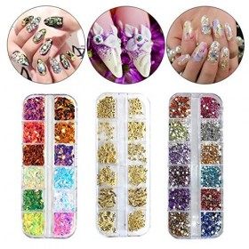 Kit de Nail Art,83 Pièces Nail Art Kits,avec 15 Brosse à Pinceaux,5 Stylos Dotting,30 Striping Tape,3 Boîtes Ongles Strass,Na