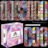 EBANKU 10 Boîtes Nail Studs 3D Nail Gems Perle Irisé Strass Nail Art Conseils Kit de décoration avec pincettes incurvées Cils