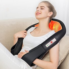 Masseur pour le dos et le cou avec chaleur 3D - Massage des épaules pour les pieds, les jambes, les tissus profonds - Pour ho