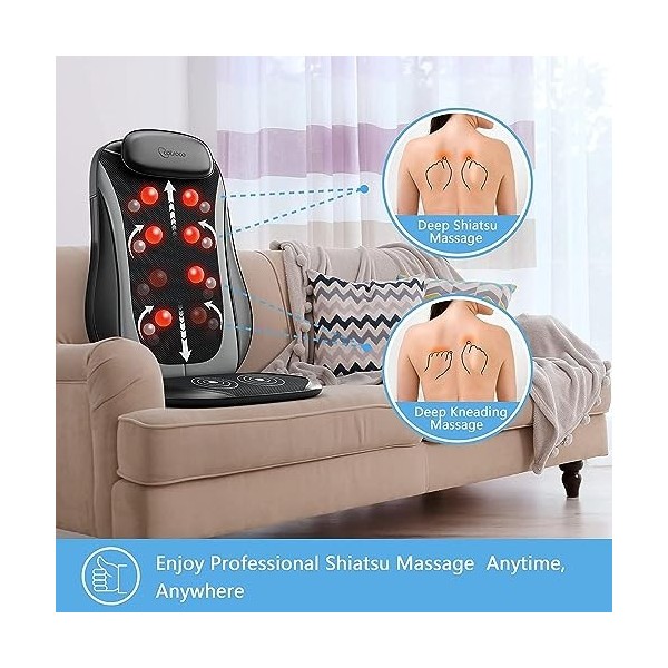 Massage du Dos Siège de Massage Coussin Massant pour Entier Dos et