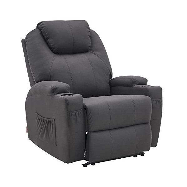 M MCombo Fauteuil Relax électrique Fauteuil de Massage Fauteuil TV Fonction inclinable Vibration Chauffage 7061 Nouveau modèl