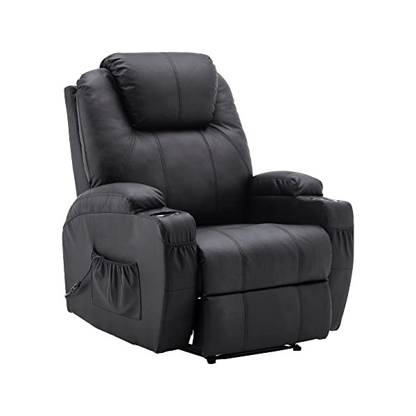 M MCombo Fauteuil Relax électrique Fauteuil de Massage Fauteuil TV Fonction inclinable Vibration Chauffage 7061 Nouveau modèl