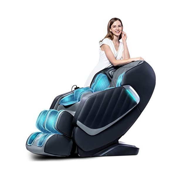 HealthRelife Fauteuil de Massage pour Tout Le Corps - Chaise de Massage Intelligente Zero Gravity - Mains robotiques 3D avec 