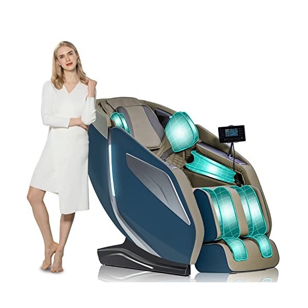 HealthRelife Fauteuil de Massage pour Tout Le Corps - Chaise de Massage Intelligente Zero Gravity - Mains robotiques 3D avec 