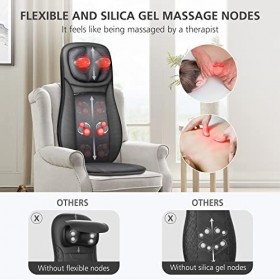 Snailax Fauteuil Massant Shiatsu Coussin de Massage Dos avec Chaleur - Siege Massant pour Massage du Cou et du Dos dans Burea