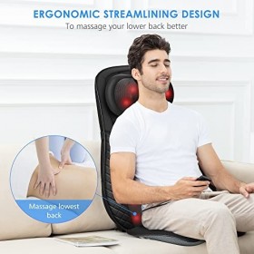 Comfier Appareil de massage Shiatsu avec chaleur - Siège de Massage Shiatsu à pétrissage profond, Masseur de dos et cou à hau
