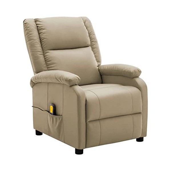 Voupuoda Fauteuil de massage inclinable Cappuccino en simili cuir