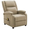 Voupuoda Fauteuil de massage inclinable Cappuccino en simili cuir