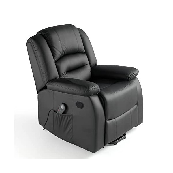 ECO-DE Fauteuil De Massage Relaxant avec Fonction Chauffante. 9 Programmes 5 intensités 8 Moteur. Similicuir Haute Qualité. E