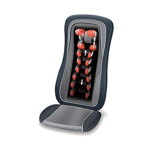 Beurer MG 315 Housse de siège de massage Shiatsu électrique pour la nuque et le dos, avec fonction lumière et chaleur, foncti