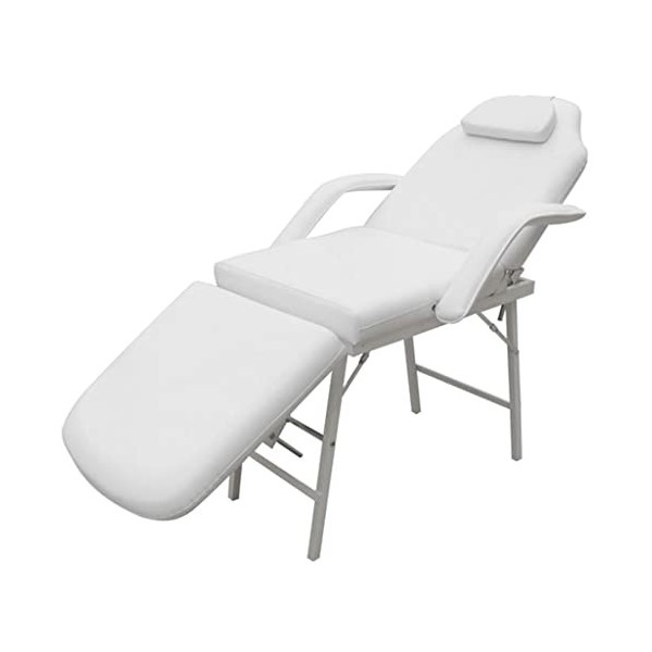 vidaXL Fauteuil de Soins Inclinable et Pliant Blanc Crème Chaise de Massage