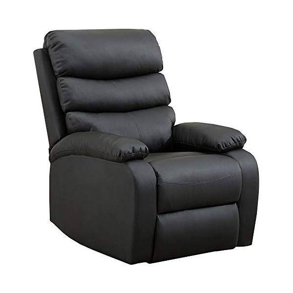 Gridinlux - Fauteuil de Massage Relaxant Extra rembourré Noir, inclinable. Fonction Chaleur Lombaire, 5 Modes, 8 Moteurs, tél