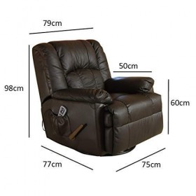 ECODE Fauteuil de Massage en Cuir Marron Chocolat 9 programmes de Massage