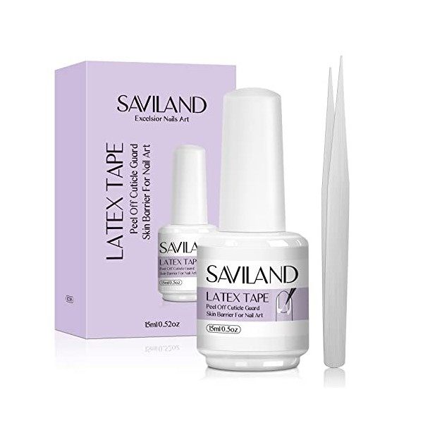 Saviland Liquide Latex Tape Peel Off - Ruban en latex pour ongles Art Peel Off cuticules Vernis à ongles Protection barrière 