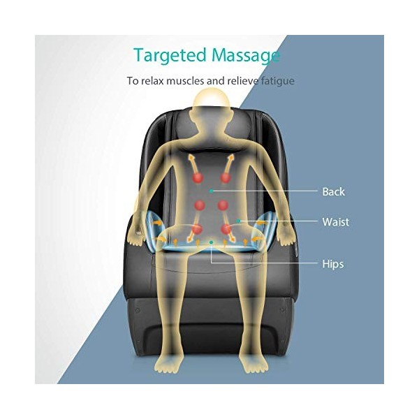 Fauteuil de Massage Ergonomique avec 4 Techniques de Massage bionique, Peu encombrante, entièrement assemblé, pour la Maison 