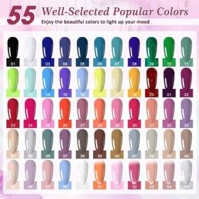 SPTHTHHPY kit verni semi permanent Lampe LED 48W + Ponceuse pour Ongles + Semi Permanent Vernis à ongle en 55 Couleurs，Kit de