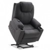 M MCombo TV Fauteuil électrique avec élévateur, Fauteuil de Relaxation électrique, 7040 Massage Chauffage électriquement régl