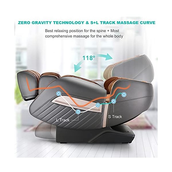 Fauteuil de massage, Shiatsu Zero-gravity fauteuil massant électrique inclinable pour un massage du corps entier,Techniques d