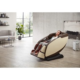 WELCON Fauteuil de Massage de Luxe | Fauteuil de Massage avec shiatsu Fauteuil de Massage Marron/Beige Prestige II